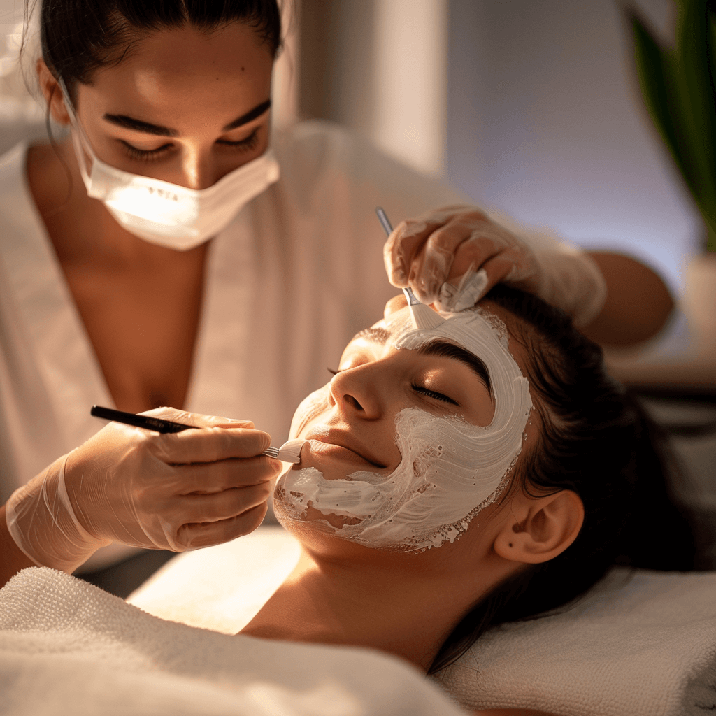 esthetician doing facial