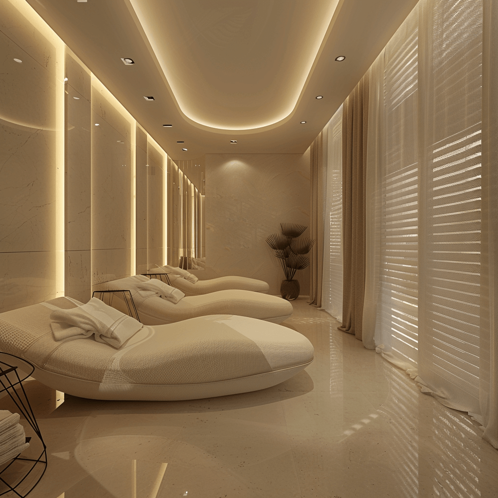 relaxing spa salon interior